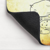 Katzen lustige Freunde Cartoon weiß braun Mousepad (Ecke)
