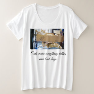 Katzen machen alles besser Vorderseite Rückseite H Große Größe T-Shirt