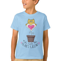 Katzen machen das Herz wachsen T-Shirt - Blau