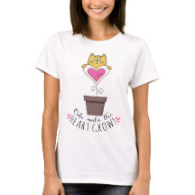 Katzen machen das Herz wachsen T-Shirt - Weiß