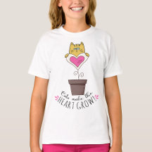 Katzen machen das Herz wachsen T-Shirt - Weiß