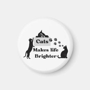 Katzen machen das Leben heller – Süße Inspiration Magnet