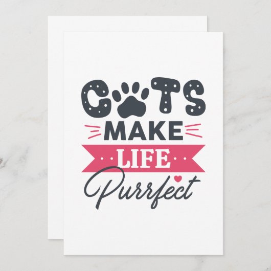 Katzen machen das Leben leichtfertig Dankeskarte (Vorne/Hinten)