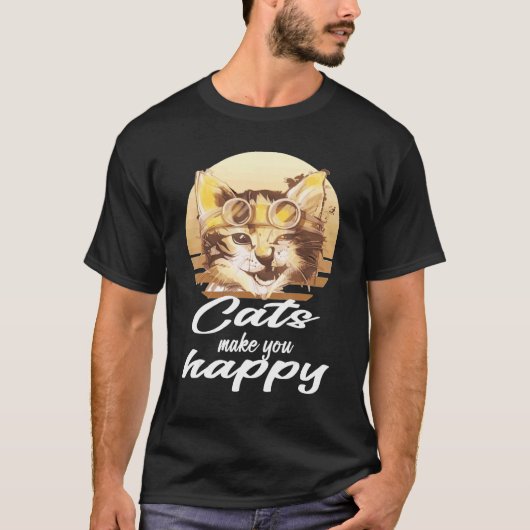 Katzen machen dich glücklich T-Shirt (Vorderseite)