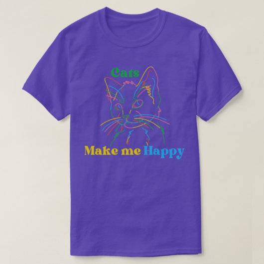 Katzen machen mich glücklich3 T-Shirt (Design vorne)