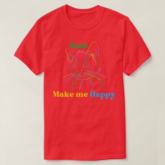 Katzen machen mich glücklich 1 T-Shirt (Design vorne)