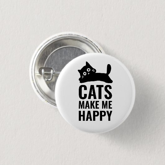 Katzen machen mich glücklich button (Vorne & Hinten)
