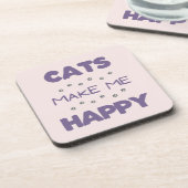 Katzen machen mich glücklich Hard Plastic Unterset Getränkeuntersetzer (Linke Seite)