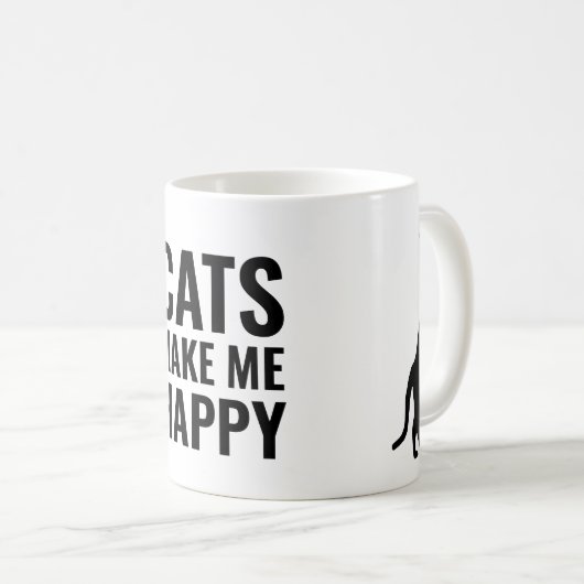 Katzen machen mich glücklich kaffeetasse (VorderseiteRechts)