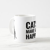 Katzen machen mich glücklich kaffeetasse (Vorderseite Links)