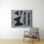 Katzen machen mich glücklich Medium (50" x 60") Ta Wandteppich (Beispiel (Horizontal))