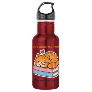 Katzen machen mich glücklich Menschen tun meinem K Edelstahlflasche