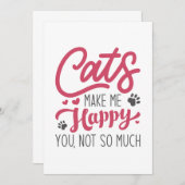 Katzen machen mich glücklich, nicht so sehr. dankeskarte (Vorne/Hinten)