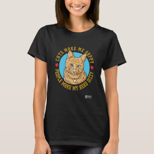 Katzen machen mich glücklich schwarze Frauen T-Shirt