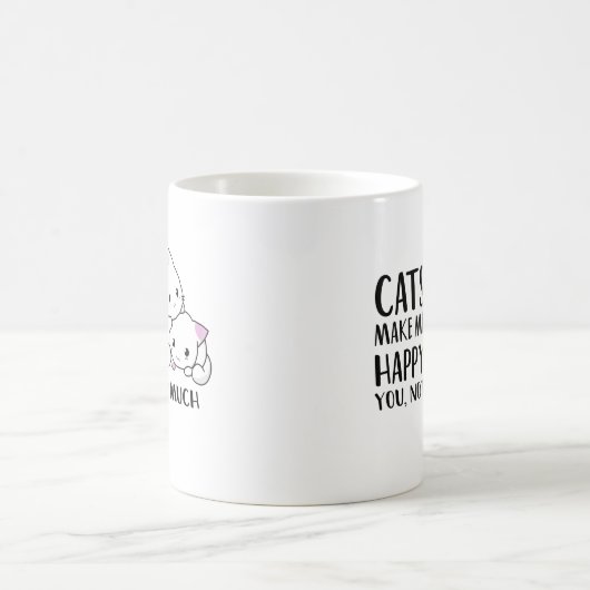 Katzen machen mich glücklich | Witziges Zitat Schw Kaffeetasse (Mittel)