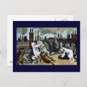 Katzen machten es auf einem Dach aus Postkarte (Vorne/Hinten)