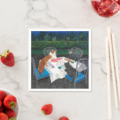 Katzen Mahjong im Garten spielen Serviette (Beispiel)