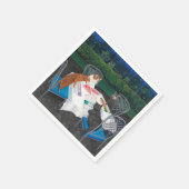 Katzen Mahjong im Garten spielen Serviette (Ecke)