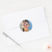 Katzen-Make-up-Klassischer-Rund-Sticker Runder Aufkleber (Umschlag)