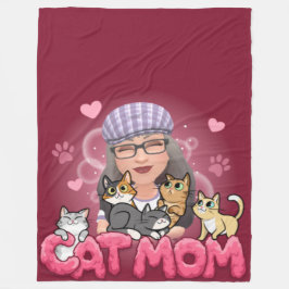 Katzen-Mama-Lotus Fleecedecke