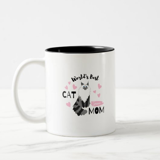 Katzen-Mama Zweifarbige Tasse (Links)