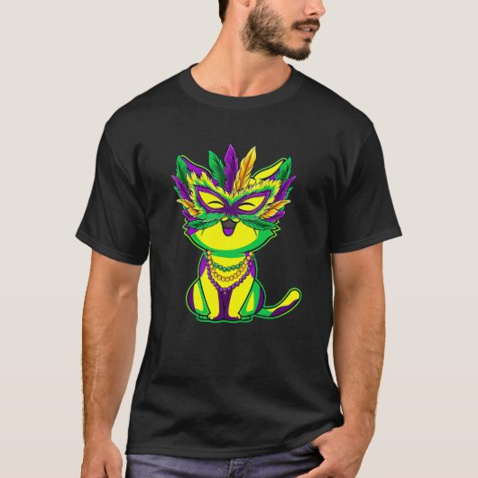 Katzen Mardi Gras T-Shirt (Vorderseite)