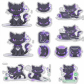 Katzen-Maskottchen-Aufkleber Aufkleber (Vorderseite)