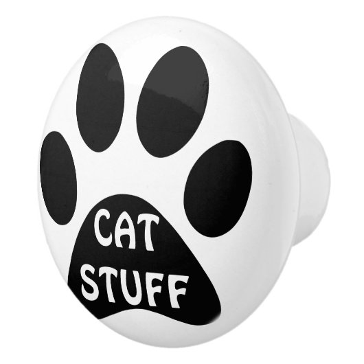 Katzen-Material pawprint Fach oder Keramikknauf (Rechts)