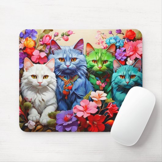 Katzen-Mauspad – Perfektes Geschenk für Katzenlieb Mousepad (Mit Mouse)