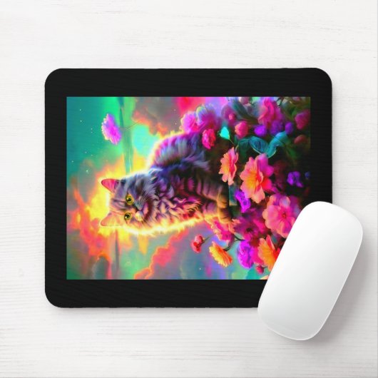 Katzen-Mauspad – Perfektes Geschenk für Katzenlieb Mousepad (Mit Mouse)