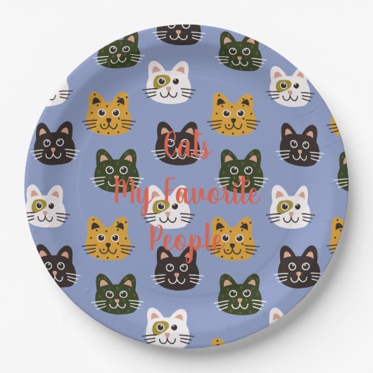 Katzen meine Lieblingsmenschen Pappteller (Vorderseite)