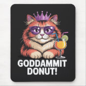 Katzen-Meme Damen Donut Prinzessin Mousepad (Vorne)