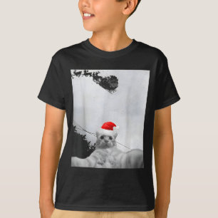Katzen Meme Lustiges Katzen-Selfie mit Weihnachtsm T-Shirt