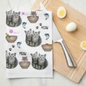 Katzen Meow Kiteküche Handtuch (Viertel Falte)