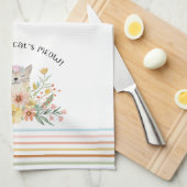 Katzen Meow Oma Niedlich Kitty Floral Pastell Geschirrtuch (Viertel Falte)