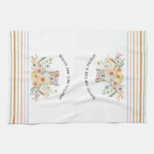 Katzen Meow Oma Niedlich Kitty Floral Pastell Geschirrtuch (Horizontal)