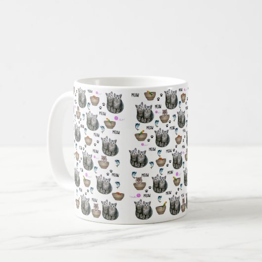 Katzen Meow-Tasse Kaffeetasse (Vorderseite Links)