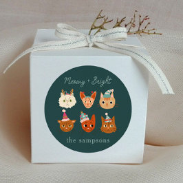 Katzen Meowy und Helle Runder Aufkleber