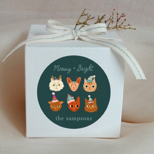 Katzen Meowy und Helle Runder Aufkleber