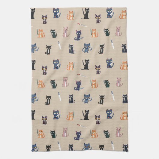 Katzen & Messer Küchentücher (Vertikal)