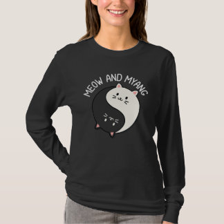 Katzen Miauen Und Myang Chinesisch Yin Yang Katze T-Shirt