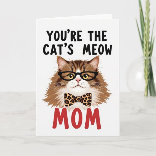 Katzen-Miezekätzchen-Mama-Illustrationskarte Karte (Vorderseite)