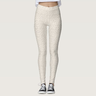 Katzen-Mikrodruck-Leggings – Softbeige Leggings
