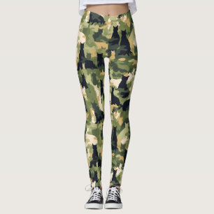 Katzen Militärische Camouflage Leggings