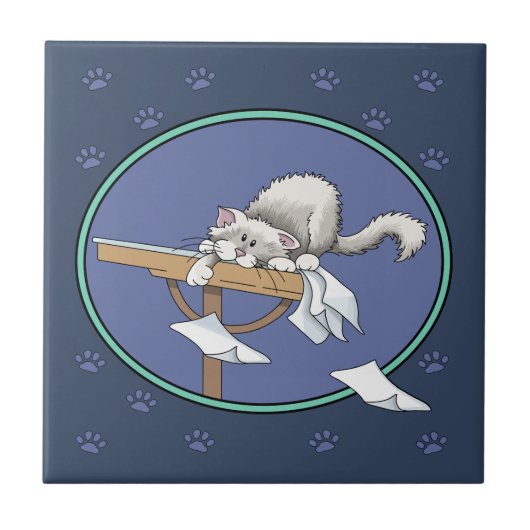 Katzen-Mischmasch-Muster Fliese (Vorderseite)