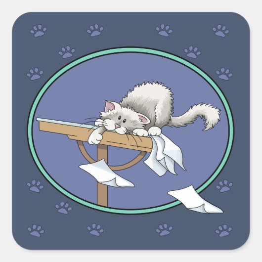 Katzen-Mischmasch-Muster Quadratischer Aufkleber (Vorderseite)