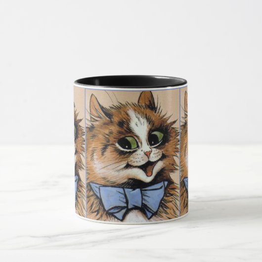 Katzen mit Blue Bowtie Malerei von Louis Wain Tasse (Zentrum)