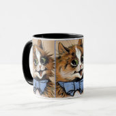 Katzen mit Blue Bowtie Malerei von Louis Wain Tasse (Vorderseite Links)