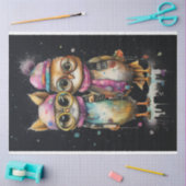 Katzen mit Farbspritzen: künstlerische Pixie-Chick Seidenpapier (Basteln)