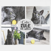 Katzen mit Foto und Namen Fleecedecke (Vorderseite (Horizontal))